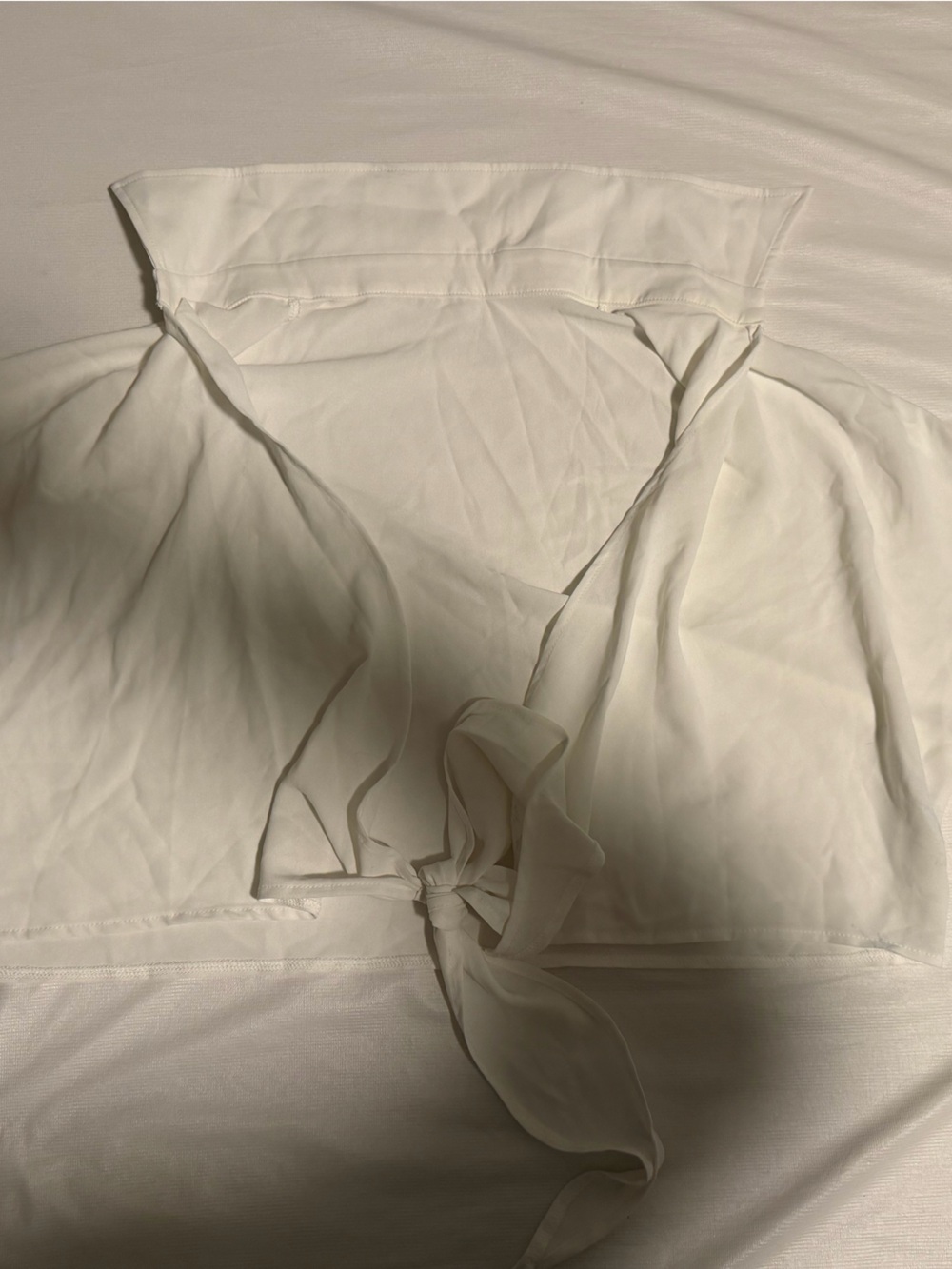 Sheer White Front-Tie Camisole Top